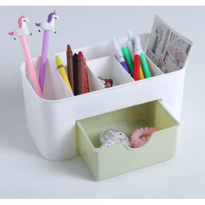 Подставка-органайзер для канцелярии "Эргономика" 21х10,5х10см, цвет белый/зеленый 4279043
