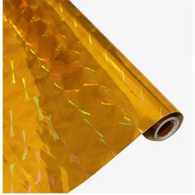 Пленка самоклеящаяся голография золотая 1018 цветы 0,45м х3м 30мкм 3221769