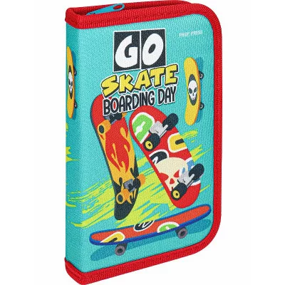Пенал 1-секц, печать на ткани, большой, с отк.планкой РАДОСТЬ СКЕЙТЕРА (ПН-0314) (190х115)