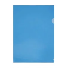 Папка-уголок СТАММ А4, 150мкм, пластик, прозрачная, синяя 343196