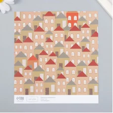 Бумага для скрапбукинга "Домики" плотность 180 гр 15,5х17 см 7907884