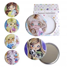 Зеркало "Девочки", D-7см, пластик, ассорти. 2020-3 J.Otten 296683