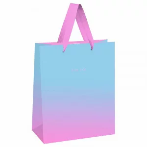 Пакет подарочный 1шт 26*32*12см MESHU "Duotone. Light blue-Pink gradient", отд. фольгой, матовая ламинация 354653