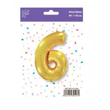 Шар (40\'\'/102 см) Цифра, 6, Золото, 1 шт. в уп. B901766O