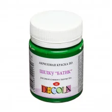 Краска по шелку "Батик" акрил 50мл банка ЗХК "Декола" Зеленая средняя 4428722 3245605