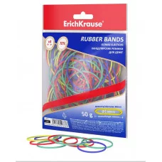 Канцелярские резинки для денег ErichKrause диаметр 60 мм/длина 100 мм, ассорти  59833