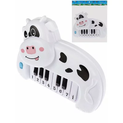 Детское пианино "Коровка" 20х5х17 см (бат. 2*АА не в компл.,в пакете) ( Арт. 2081946)