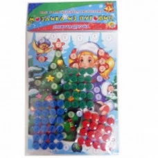 МОЗАИКА ИЗ ПУГОВИЦ. формат А5. СНЕЖНАЯ ДЕВОЧКА (Арт. М-7308)