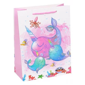 Dream cards Пакет подарочный с мат. лам. Семья китов 26х32х10 см, 210 г ППК-1863 462-0-129-71863-9