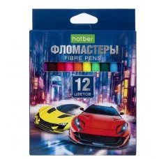 Фломастеры 12цв "Дрифт" смываемые вент колп карт упак  HATBER-ECO_ FP_089907 232455