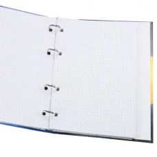 Тетрадь КЛЕТКА 80л. КРУГИ НА ВОДЕ (80-2948), на кольцах, глянцевая ламинац, лен 80-2948