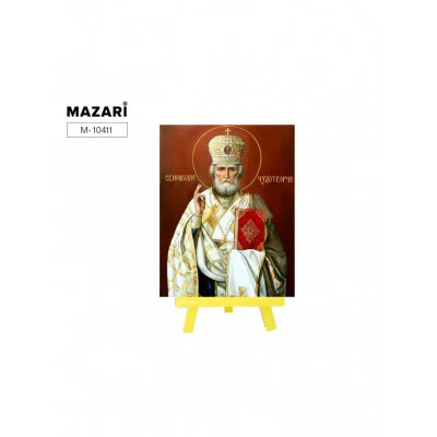 Алмазная мозаика M-10411 с мольбертом СВЯТОЙ НИКОЛАЙ ЧУДОТВОРЕЦ,21х25 см,1дизайн,ОПП упаковка.