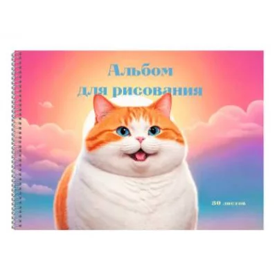Альбом для рисования А4 30л "Котик" КанцЭксмо АСЛ302627