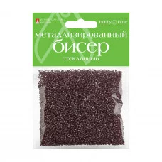 Бисер круглый металлизированный 2мм 60г, лиловый №12 2-375/12 Альт 364224
