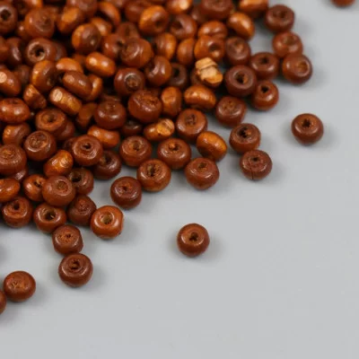 Бусины для творчества дерево "Натуральные" d=0,4 см набор 20 гр   9888421