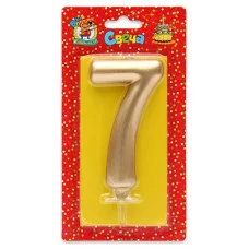 Свеча для торта Золотой металлик (большая) Цифра 7 С-1869 466-5-305-41869-9