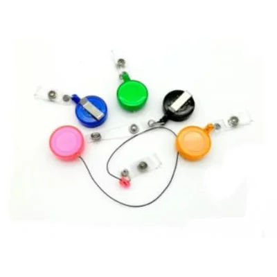 Рулетка для бейджа, проездного, карточек BX-73 с зажимом длина шнура 80 см, цвет ассорти 310334