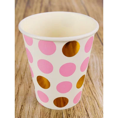 Бумажные стаканы с тиснением Золотая вечеринка, 250 мл, 6 шт ФЛ-2788