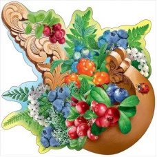 Украшение на скотче "Ягоды в ковшике" Горчаков 190 01048