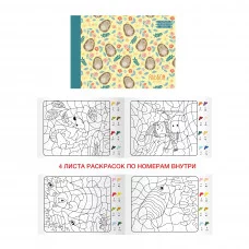 Альбом на склейке 20 Л мелованный картон выборочный лак 16 листов офсет 110г/м2 Ежики в цветах АЛ202029