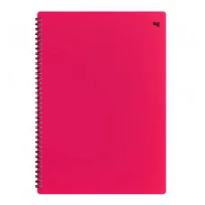 Тетрадь 80л., А4 клетка на гребне BG "Neon", пластиковая обложка, розовый 378838