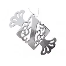 Металлическая подвеска "Конфета", 11,7х6,4 см, серебро