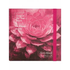 Скетчбук 48л. VIVA MAGENTA 48-5186 7БЦ матовая ламинация ляссе лен резинка 165х165мм
