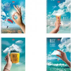 Тетрадь 48л., А5, клетка на гребне Hatber "Волшебные облака", матовая ламинация 323617