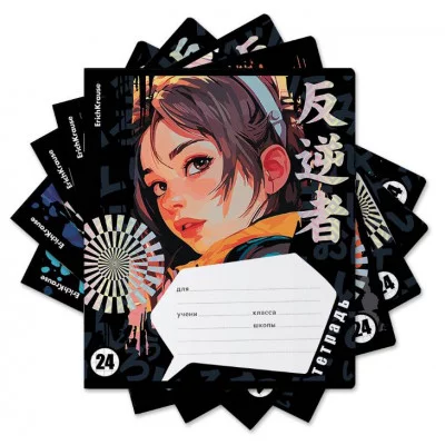 Тетрадь школьная ученическая ErichKrause Tokyo Date, 24 листа, клетка _MIX-PACK 024010154-58230
