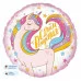Шар (18\'\'/46 см) Круг, Волшебный единорог, Розовый, 1 шт. в уп. 13049