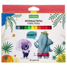 Фломастеры "ECO" 18 цв.  -ZOO- в карт. короб. с европодвесом Фло33