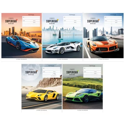 Тетрадь 12л., косая линия ArtSpace "Авто. Supercar", эконом 333218