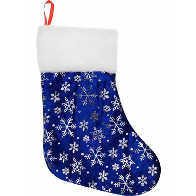 Носок для подарков Новогоднее волшебство сине-красный 16*35 см НУ-1946