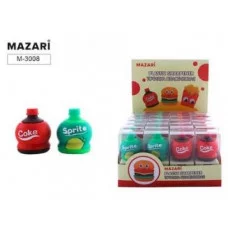 Точилка пластиковая BOTTLE, 1 отверстие для заточки, 1 дизайн, ПВХ-упаковка M-3008