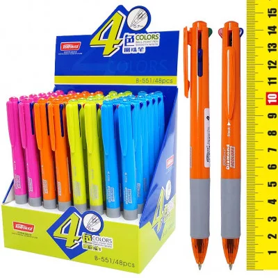 Ручка многоцветка "Флюо", 4 цвета, рез.грип, 0,7мм, цв.корп. в ассорти 6147 (551) Josef Otten 321197