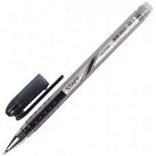 Ручка стираемая гелевая STAFF, корпус черный, хромированные детали, узел 0,5 мм, линия 0,38 мм, черная, 142500