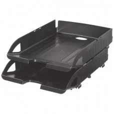 Блок лотков горизонтальный на пластиковых фиксаторах 2шт черный ERICH KRAUSE 14653 376001