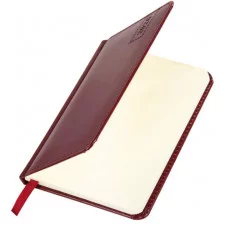 Еженедельник датированный 2026, МАЛЫЙ ФОРМАТ 95х155 мм, А6, BRAUBERG "Imperial", под кожу, бордо, 117188