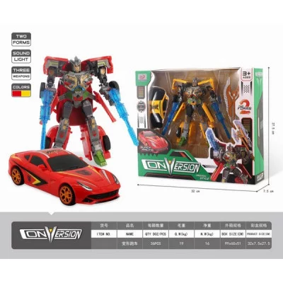 Робот-трансформер, 2 цвета в ассортименте, световые и звуковые эффекты, в/к 37*26,5*8,5 см Y12255167