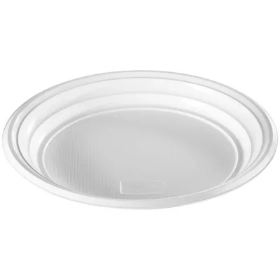 Тарелки одноразовые OfficeClean, набор 100шт., эконом, ПС, белые, бессекционные, 20,5см 246538