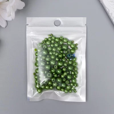 Бусины для творчества пластик "Круглые. Хвойный" d=3-8 мм, набор 10 гр 7459624