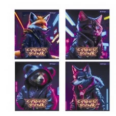 Тетрадь 48л., А5, клетка, Alingar "Cyber punk", скрепка, мелованный картон (стандарт), блок офсет AL10817