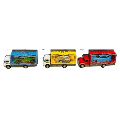 Набор машинок металл 2шт перевозчик+спорткар 3 варианта расцветок ассорти 272-12
