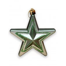 Набор ёлочных подвесок 6 шт Красивые звезды,6 см, бронзово-зелёный НУ-0446