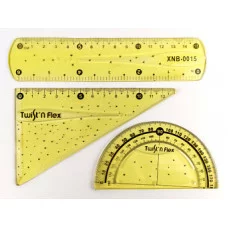 Набор геометрический пластиковый Flex ( линейка 15см, угольник 13м, транспортир),в асс.,арт.CY112314 201655700