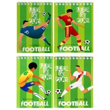 БЛОКНОТ А6 40л. на гребне ФУТБОЛЬНЫЙ ДИЗАЙН Б40-0263 ассорти, клетка