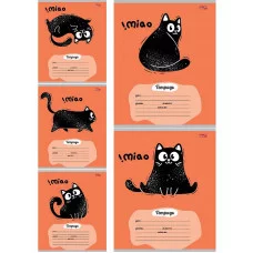 Тетрадь КЛЕТКА 18л. ЧЁРНО-БЕЛЫЙ КОТ - 1 (18-5579) обл.-мелов.картон. TМ"Profit" 225069