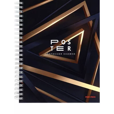 Записная книга на гребне А5 120л. ТРЕУГОЛЬНИКИ В 3D (120-6794) (7БЦ, глянц.ламинирование) 120-6794