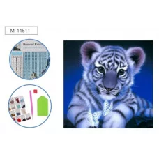 Алмазная мозаика ТИГРЕНОК, холст 25х30 см (размер выкладки 20х25 см), ОПП-упаковка M-11511