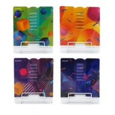 Подставка для книг QD-51005-3 А6 "Абстракция" белая с рисунком, металл, 15х18см, ассорти, в термопленке 330386